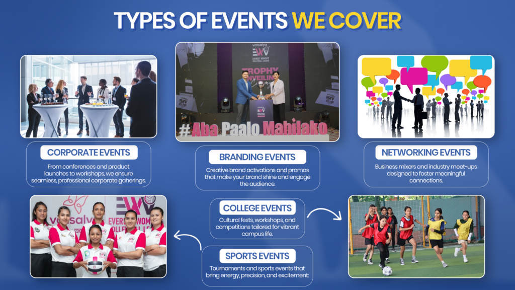 TYPES OF EVENTS WE COVER